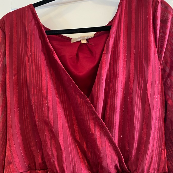 Ricarica beautiful flowy chiffon long red maternity dress size 1X.  NWOT. ❤️ - Picture 4 of 13